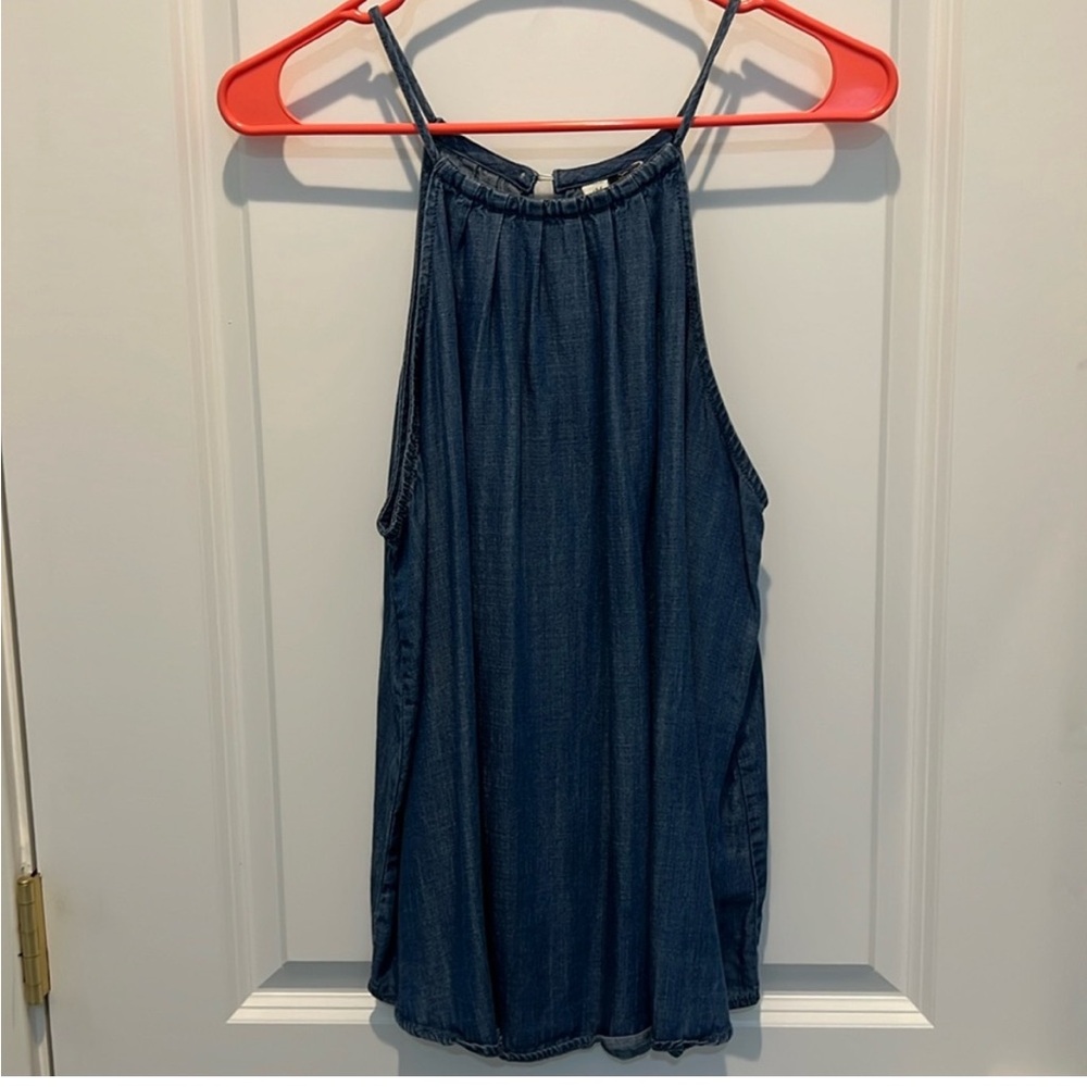 Blue Rain Soft Denim Indigo Blue Top 
size M